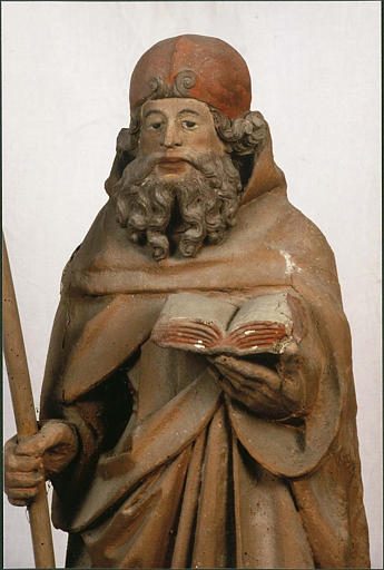 statue : saint Antoine ermite, vue rapprochée