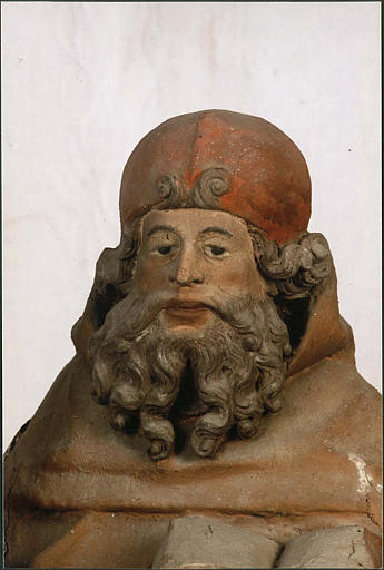 statue : saint Antoine ermite, visage