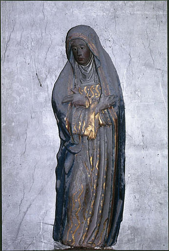 calvaire, poutre de gloire : détail de la Vierge - © Ministère de la Culture (France), Médiathèque du patrimoine et de la photographie (objets mobiliers), tous droits réservés