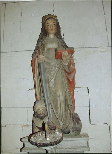 statue : sainte Catherine d'Alexandrie, vue d'ensemble - © Ministère de la Culture (France), Médiathèque du patrimoine et de la photographie (objets mobiliers), tous droits réservés