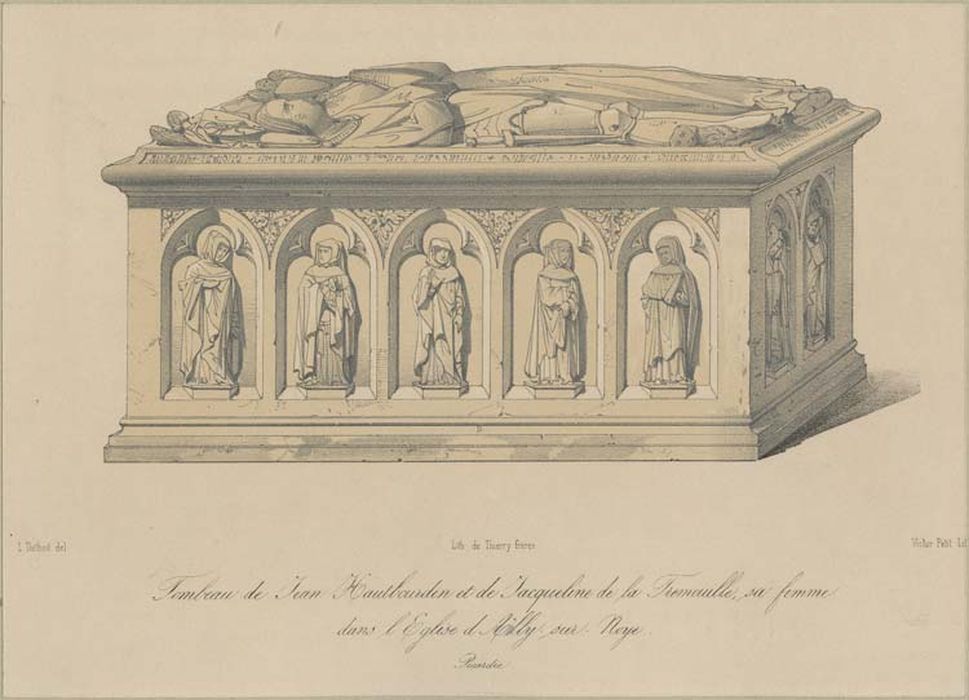 dalle funéraire de Jean de Hautbourdin, bâtard de Saint-Pol, et de son épouse, Jacqueline de La Trémoille - © Ministère de la Culture (France), Médiathèque du patrimoine et de la photographie, Tous droits réservés 