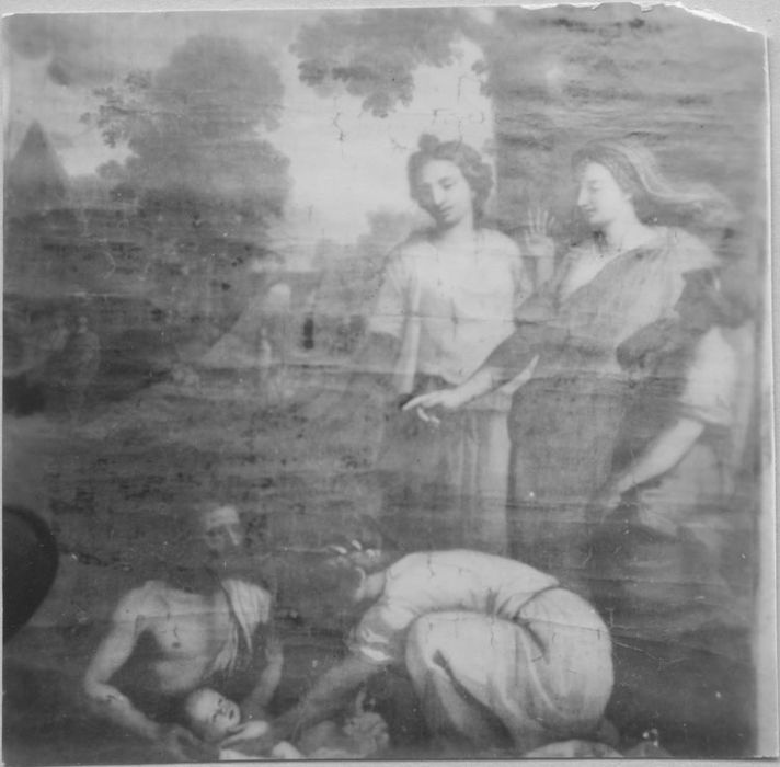 tableau : Moïse sauvé des eaux, vue partielle