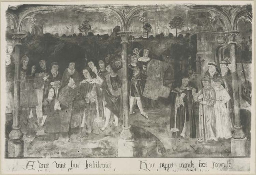 peintures monumentales : Le Dit des trois morts et des trois vifs, Le recouvrement des reliques de saint Riquier par Hugues Capet - © Ministère de la Culture (France), Médiathèque du patrimoine et de la photographie, diffusion GrandPalaisRmn Photo