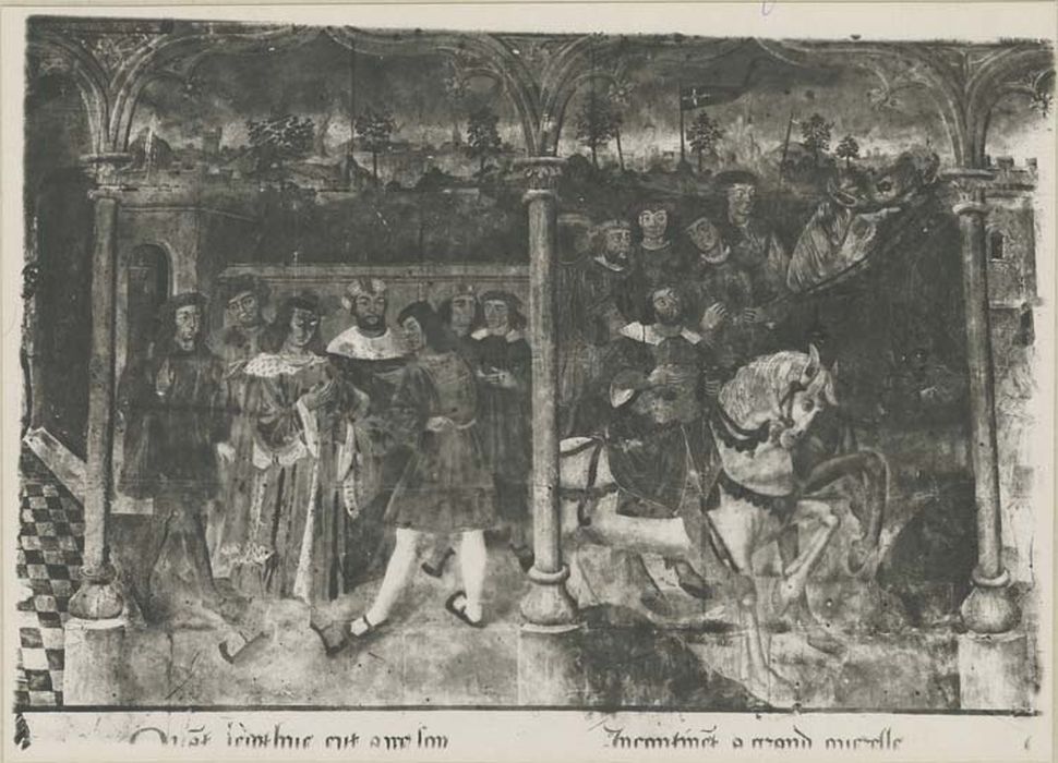 peintures monumentales : Le Dit des trois morts et des trois vifs, Le recouvrement des reliques de saint Riquier par Hugues Capet - © Ministère de la Culture (France), Médiathèque du patrimoine et de la photographie, diffusion GrandPalaisRmn Photo