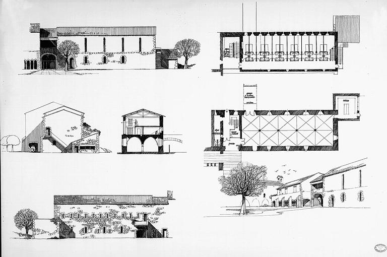 Plans, élévation et coupes