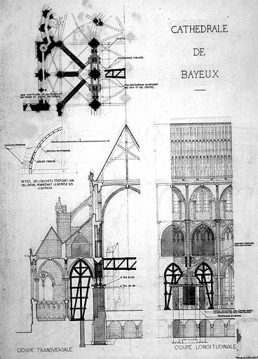 Etaiement d'un pilier du choeur : Plan, coupe, élévation