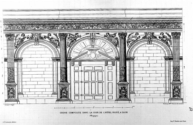 Gravure : L'ordre composite dans la cour