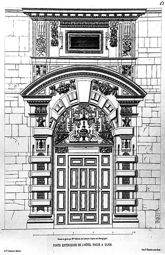 Gravure : Elévation d'une porte extérieure