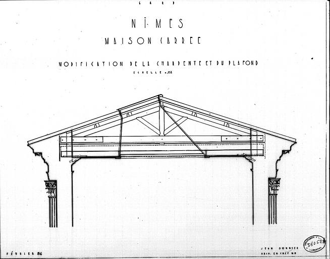 Modification de la charpente et du plafond : Coupe