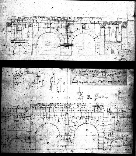 Deux relevés de la façade