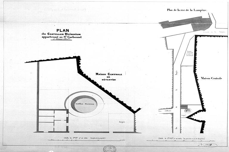 Plans de la maison centrale de détention et des abords