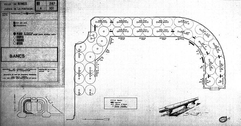 Projet d'aménagement des bancs de la partie centrale ouest de la promenade basse