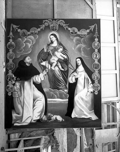 Peinture sur toile (retable du transept sud) : Le Rosaire