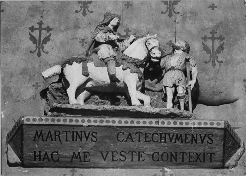 groupe sculpté : la charité de saint Martin