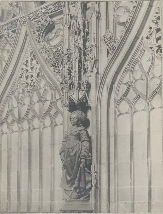 jubé, clôture de choeur, statues, vue partielle