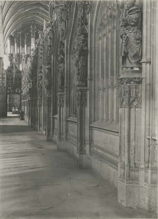 jubé, clôture de choeur, statues, vue partielle