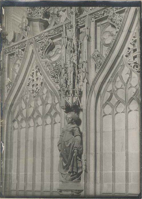 jubé, clôture de choeur, statues, vue partielle