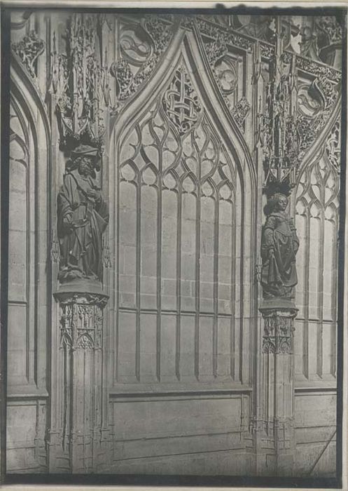 jubé, clôture de choeur, statues, vue partielle