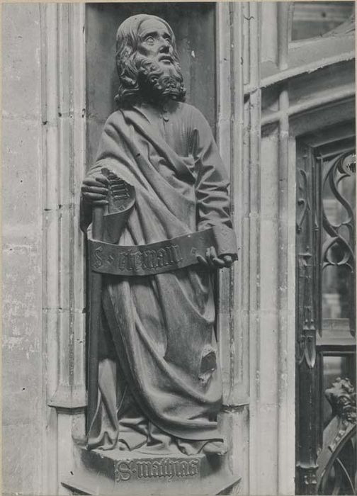 jubé, clôture de choeur, détail d’une statue