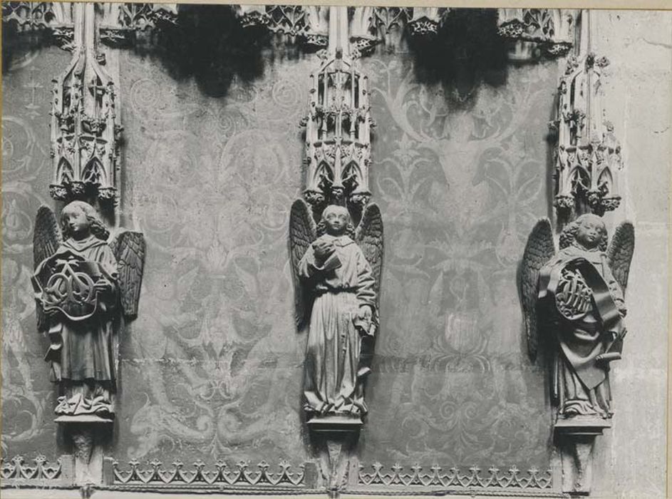 jubé, clôture de choeur, détail de statuettes d’angelots