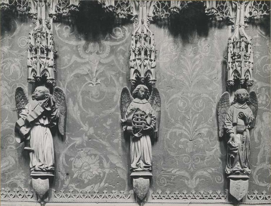 jubé, clôture de choeur, détail de statuettes d’angelots