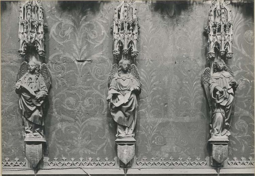 jubé, clôture de choeur, détail de statuettes d’angelots