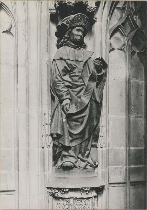 jubé, clôture de choeur, détail d’une statue