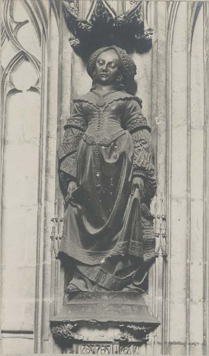 jubé, clôture de choeur, détail d’une statue