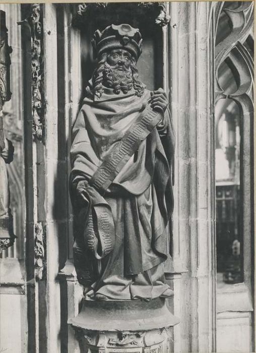 jubé, clôture de choeur, détail d’une statue