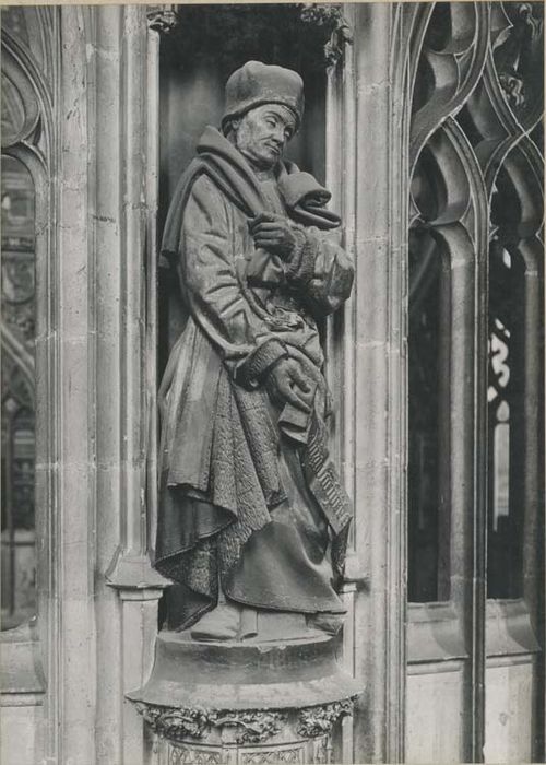 jubé, clôture de choeur, détail d’une statue