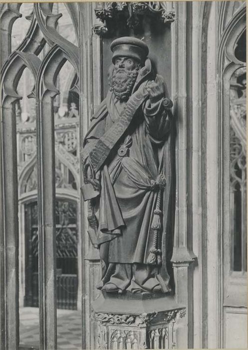 jubé, clôture de choeur, détail d’une statue