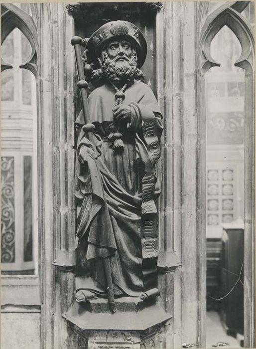 jubé, clôture de choeur, détail d’une statue