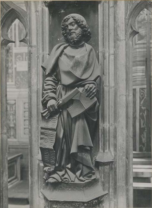 jubé, clôture de choeur, détail d’une statue