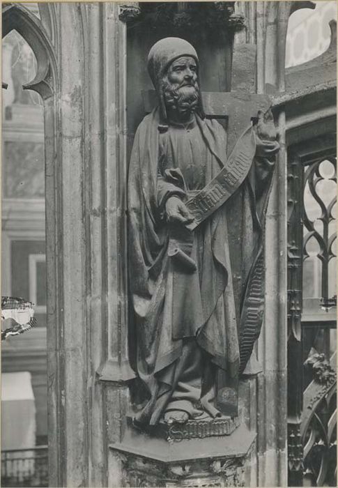 jubé, clôture de choeur, détail d’une statue