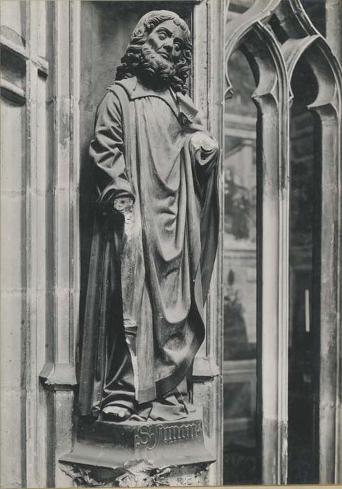 jubé, clôture de choeur, détail d’une statue