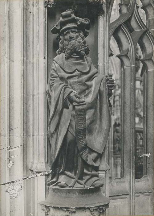 jubé, clôture de choeur, détail d’une statue