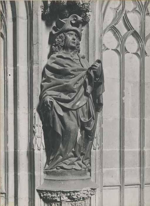 jubé, clôture de choeur, détail d’une statue