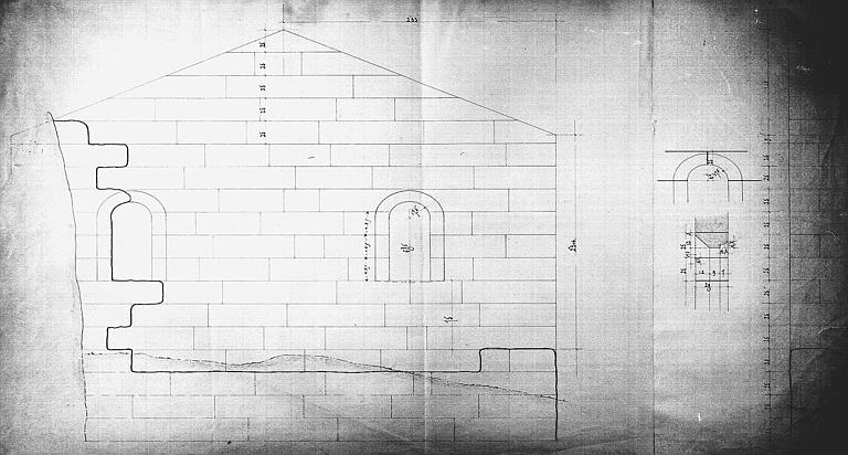 Reconstruction de la chapelle des Morts : Coupe transversale