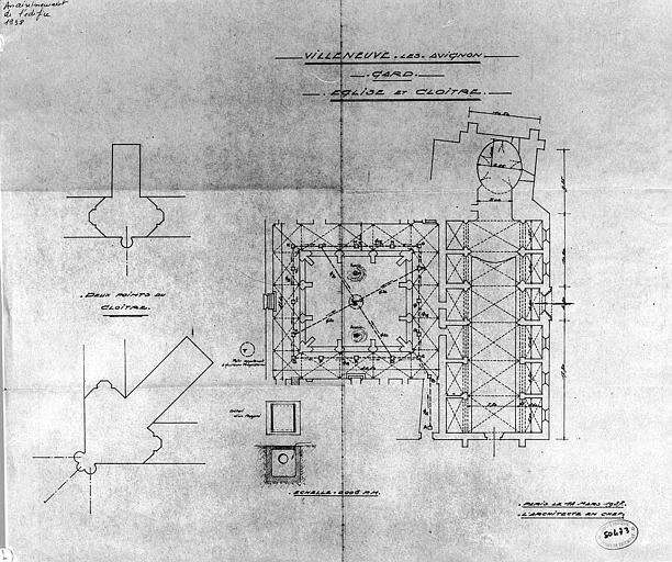 Plan de l'église et du cloître