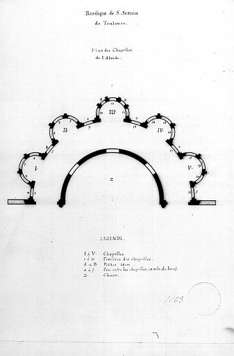 Plan des chapelles de l'abside