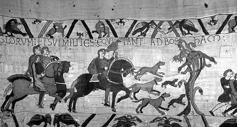 Tapisserie de Bayeux (avers),  3B : Harold et son escorte partant pour la Normandie