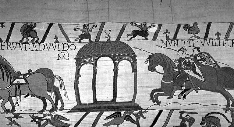 Tapisserie de Bayeux (avers),  13B : Cavaliers armés au galop