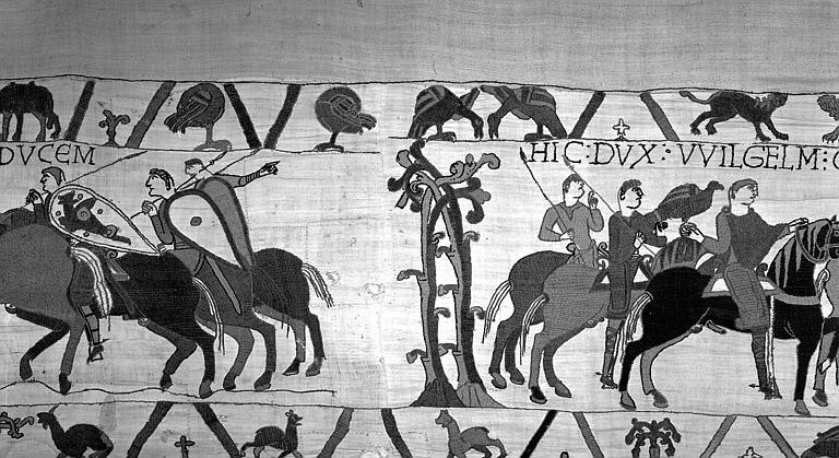 Tapisserie de Bayeux (avers),  17B : Cavaliers de la suite de Guillaume