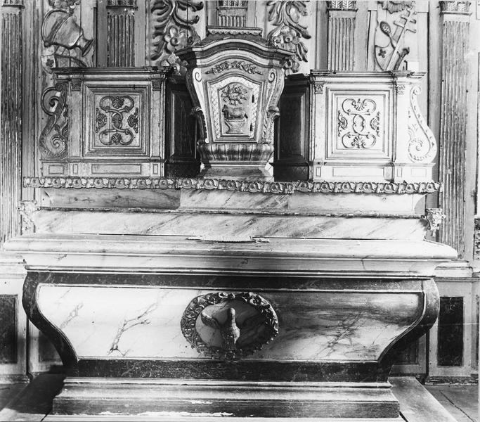 autel, tabernacle, retable, détail