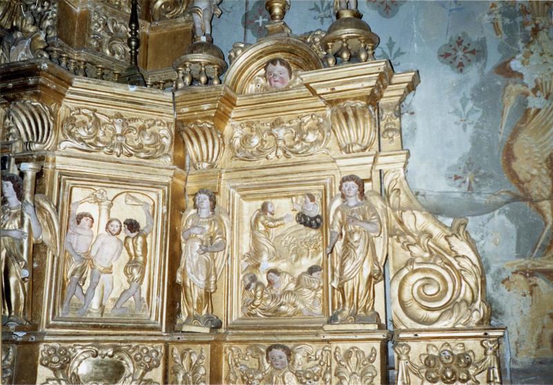 tabernacle (tabernacle à ailes), deux statues, détail