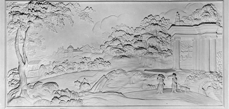 bas-relief (décor intérieur), paysage, détail - © Ministère de la Culture (France), Médiathèque du patrimoine et de la photographie (objets mobiliers), tous droits réservés
