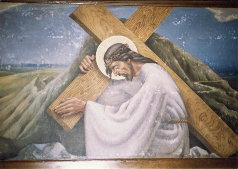 chemin de croix, le Christ portant sa croix