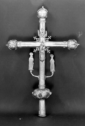 Croix processionnelle en laiton argenté et doré (revers)