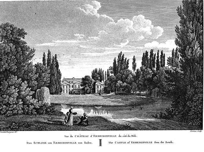 Gravure : Vue du château du côté du midi