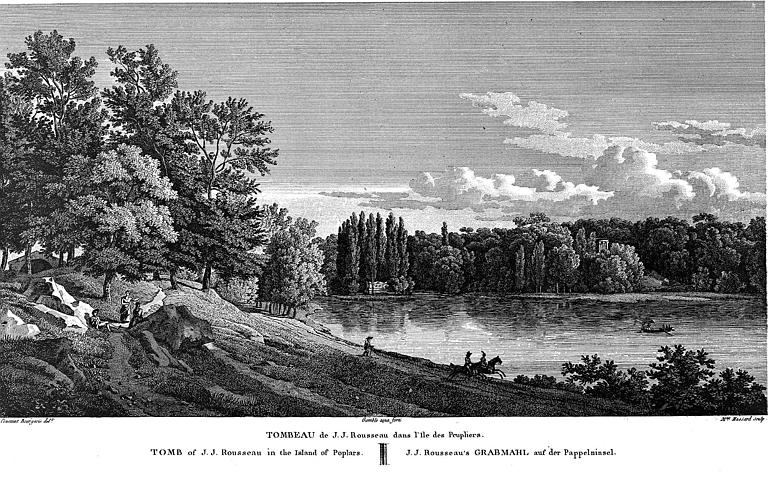 Gravure : Tombeau de J.J. Rousseau